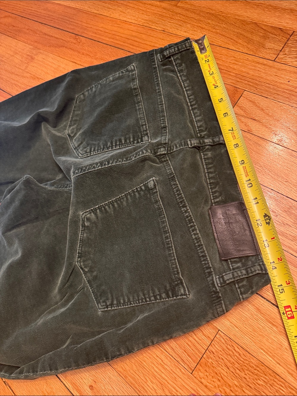 Ralph Lauren Pants Corduroy Women’s Dark Olive Cotton Straight Leg 8 - Picture 3 of 7